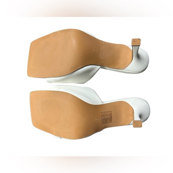 DREAM PAIRS womens whote open toe slip on square toe heels size 8 NWOB - Picture 9 of 9